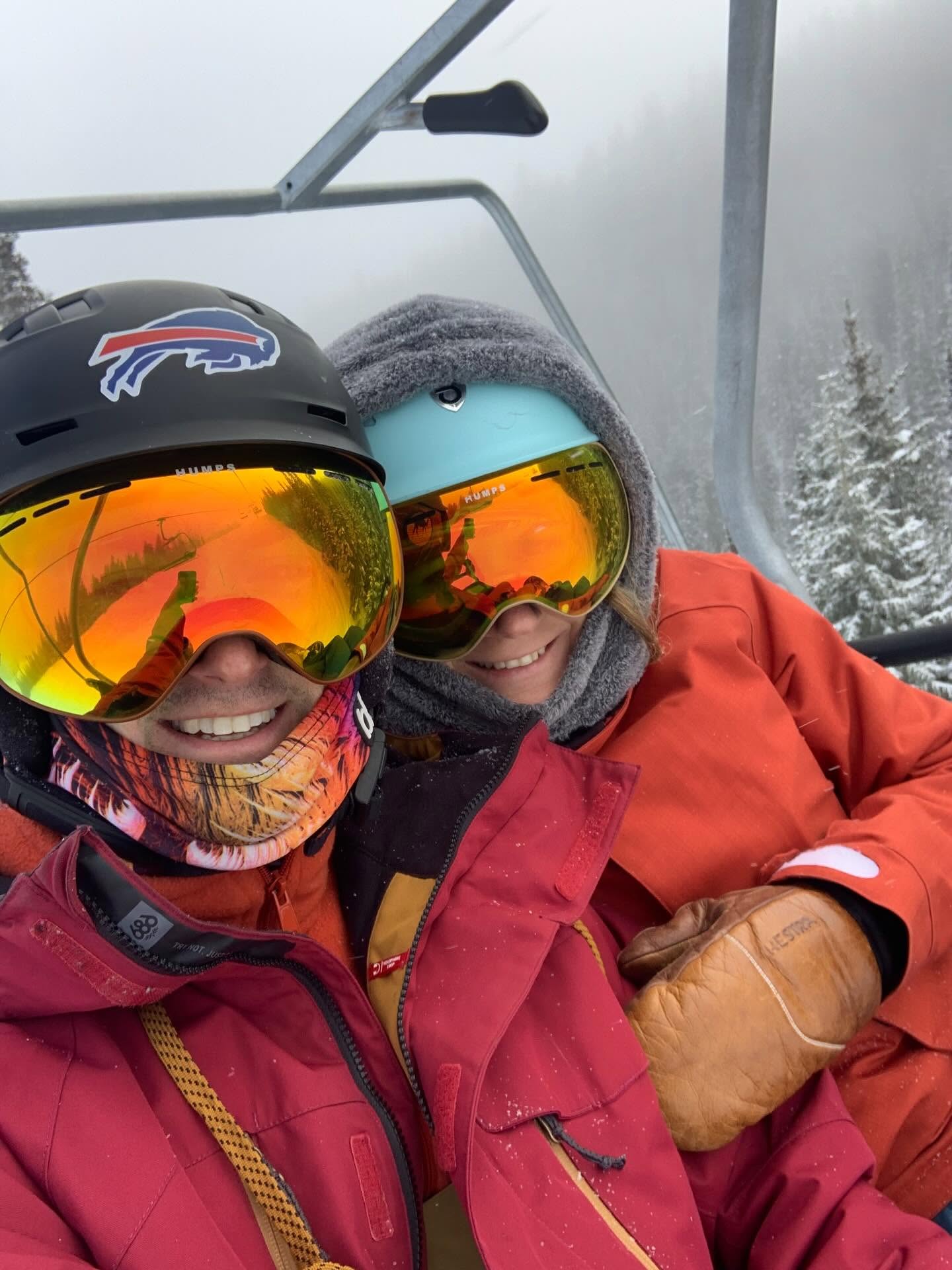 Ashley and Cody skiing together